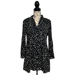 Quintessential Women's Mini Shirt Dress retro pinup rockabilly Polka Dot